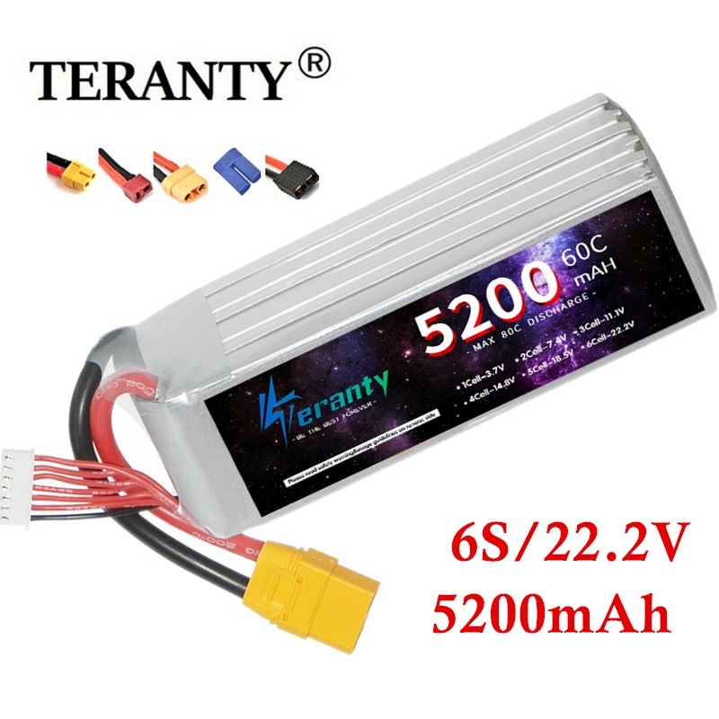 Drone Battery 6S - TERANTY-Batterie Lipo 6S, 5200mAh, 22.2V 60C,