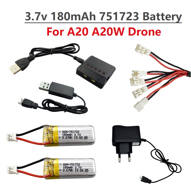 Drone Battery Li-Ion - Batterie Lipo originale 3.7V 180mAh et