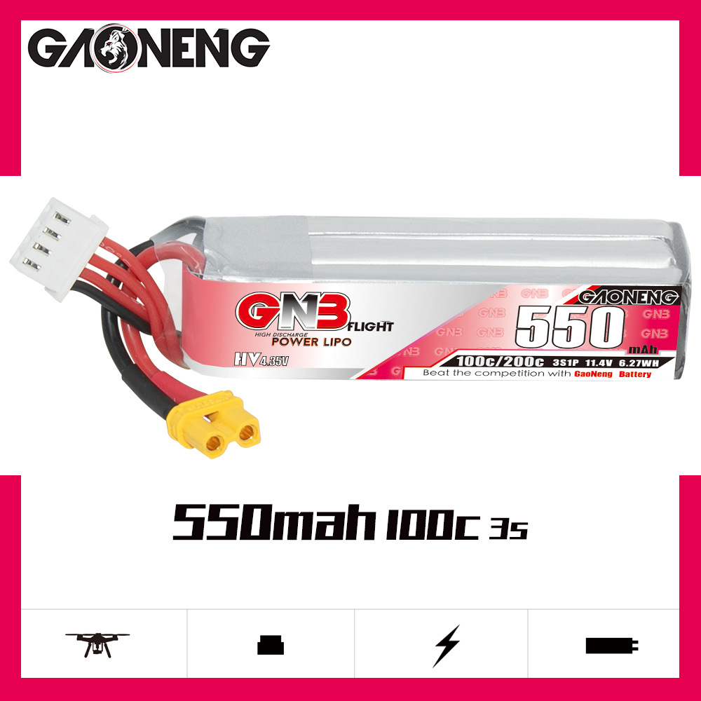 GNB HV 11.4V 550mAh 100C/200C  - Drone Battery Lipo avis et prix