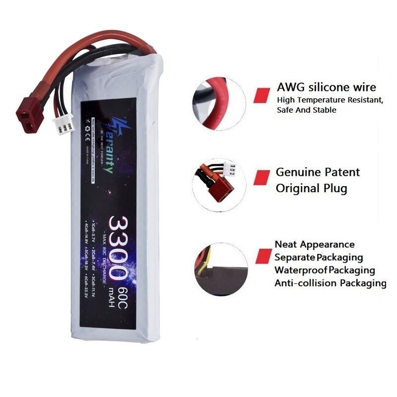 Batterie LiPo 2s 7.4V 3300mAh  - Drone Battery Connector avis et prix