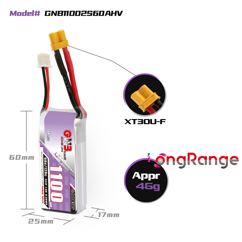 GNB 1100mAh 2S 3S 4S 6S 60C/12 - Drone Battery 6S avis et prix