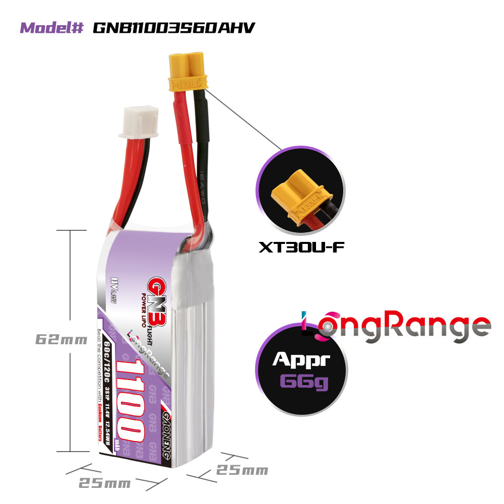 GNB 1100mAh 2S 3S 4S 6S 60C/12 - Drone Battery 6S avis et prix