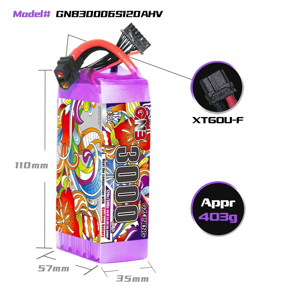 Batterie Lipo GNB 6S 22.8V 300 - Drone Battery 6S avis et prix